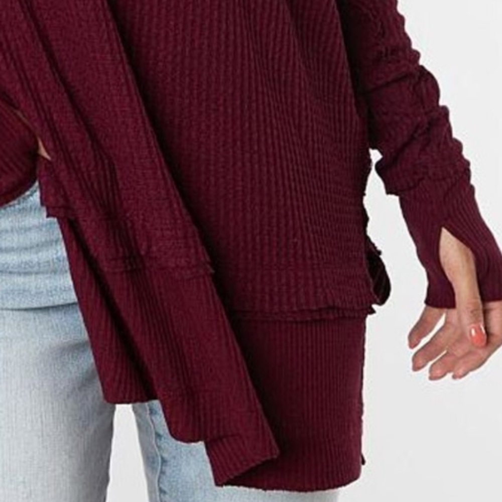 Free people Purple Thermal Tunic Top - Picture 4 of 8
